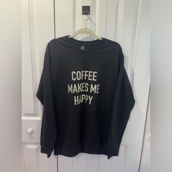 Coffee makes me happy black sweatshirt - Picture 1 of 8